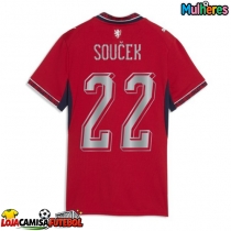 Camisa de Futebol República Checa Tomas Soucek #22 Equipamento Principal Mulheres Mundo 2026 Manga Curta